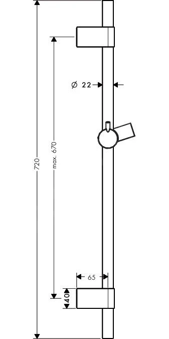 Hansgrohe Raindance - Unica'S Puro, Brausestange 0,72 M, Chrom 28662000 2 Hansgrohe Raindance - Unica'S Puro, Brausestange 0,72 M, Chrom 28662000 – Bild 2