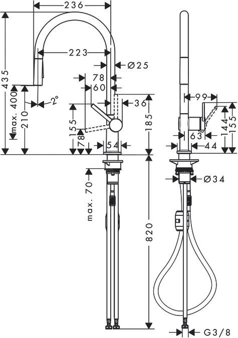 Hansgrohe M54 - Spültischarmatur Talis, Mit Ausziehbarer Brause, Verchromt 72800000 2 Hansgrohe M54 - Spültischarmatur Talis, Mit Ausziehbarer Brause, Verchromt 72800000 – Bild 2