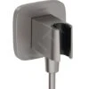 Hansgrohe Fixfit - Wandanschlussbogen Mit Brausehalter, Schwarz Chrom Gebürstet 26887340