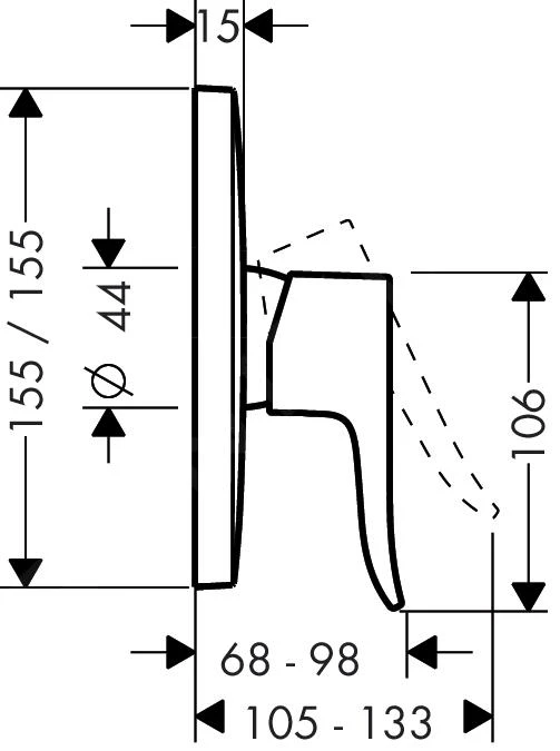 Hansgrohe Metris New - Duscharmatur - Unterputz, Verchromt 31456000 2 Hansgrohe Metris New - Duscharmatur - Unterputz, Verchromt 31456000 – Bild 2