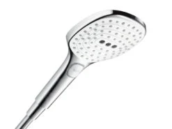 Hansgrohe Raindance Select E - Duschkopf 120, 3 Stahlen, EcoSmart 9 L/min, Weiß / Verchromt 26521400