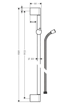Hansgrohe Unica&apos;Crometta - Duschstange 0,90 M, Verchromt 27614000 -Hansgrohe Verkaufsgeschäft 19cdf64a41424fa295ba9bca