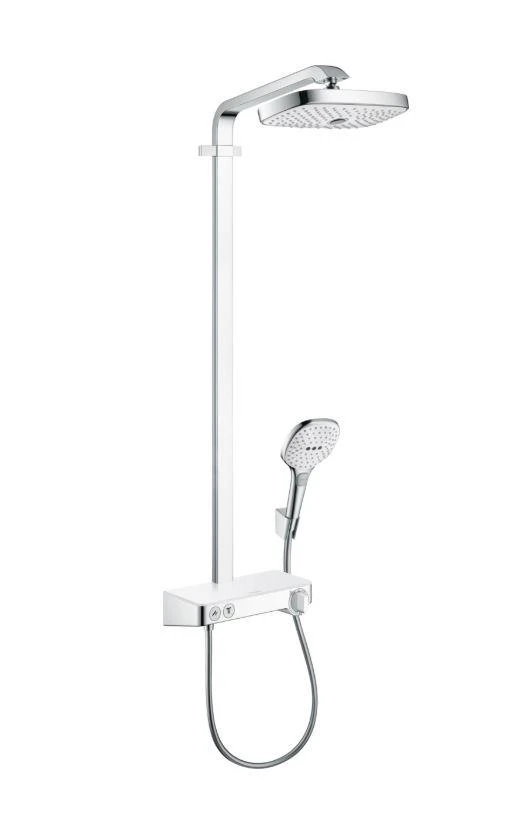Hansgrohe Raindance Select E - Duschsäule Mit Thermostatbatterie ShowerTablet, 300 Mm, 2 Strahlen, Weiß / Verchromt 27126400 1 Hansgrohe Raindance Select E - Duschsäule Mit Thermostatbatterie ShowerTablet, 300 Mm, 2 Strahlen, Weiß / Verchromt 27126400