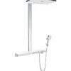 Hansgrohe Rainmaker Select - Duschsäule Showerpipe 460 Mit Thermostatbatterie, 3 Strahlen, EcoSmart 9 L/min, Weiß / Verchromt 27029400