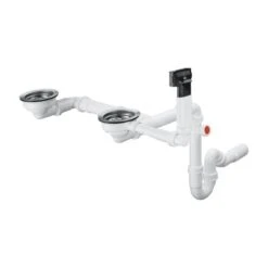 Hansgrohe Ablaufgarnituren - Ab- Und Überlaufgarnitur Für Granit - Doppelbecken, Verchromt 43928000