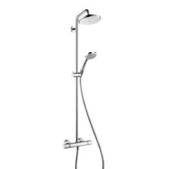 Hansgrohe Croma 220 - Duschsäule Showerpipe Mit Thermostatbatterie, 220 Mm, 1 Strahl, Verchromt 27185000
