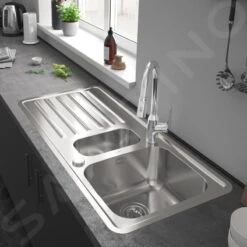 Hansgrohe Abwäschen - Granit-Einbauspülbecken S4113-F540 Mit Abtropffläche Und Automatischer Ablaufgarnitur, Edelstahl 43339800 -Hansgrohe Verkaufsgeschäft 241d8ea09ceffe33591b641f