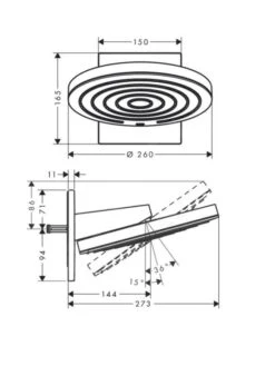 Hansgrohe Pulsify S - Kopfbrause 260 Mit Anschluss, 2 Strahlarten, EcoSmart, Schwarz Matt 24151670 -Hansgrohe Verkaufsgeschäft 25d2438775bdeb2710af630b