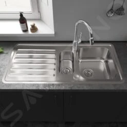Hansgrohe Abwäschen - Granit-Einbauspülbecken S4113-F540 Mit Abtropffläche Und Automatischer Ablaufgarnitur, Edelstahl 43339800 -Hansgrohe Verkaufsgeschäft 28276dcb698cc3d5a125bbc9