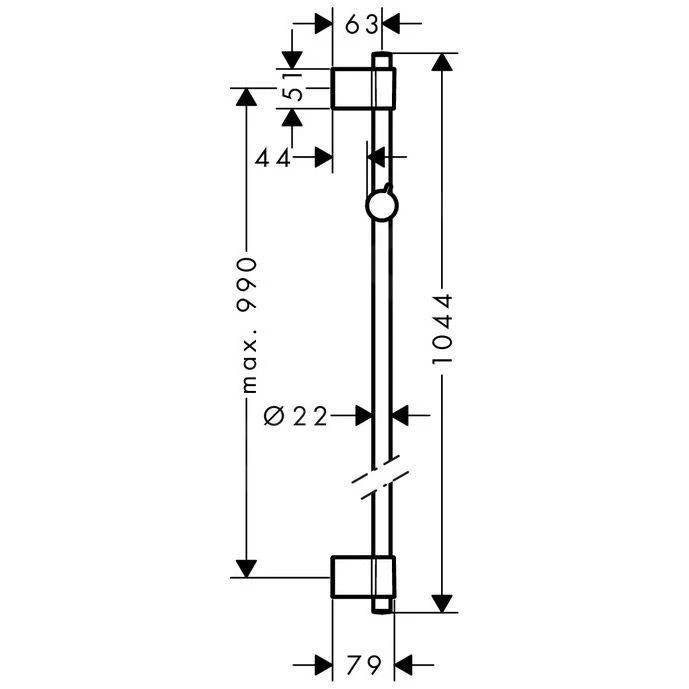Hansgrohe Unica’ Varia - Duschstange 1050 Mm, Verchromt 27356000 2 Hansgrohe Unica’ Varia - Duschstange 1050 Mm, Verchromt 27356000 – Bild 2