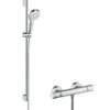Hansgrohe Croma Select S - Duschset Vario Mit Thermostatbatterie, Duschstange 900 Mm, 3 Strahlen, Weiß / Verchromt 27014400