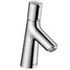 Hansgrohe Talis Select S - Waschtischarmatur 80, Mit Ablaufgarnitur Mit Zugstangen, Knopfdruck Bedienung, Verchromt 72040000