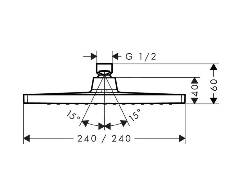 Hansgrohe Crometta - Kopfbrause E 240 Mm, Schwarz Matt 26726670 2 Hansgrohe Crometta - Kopfbrause E 240 Mm, Schwarz Matt 26726670 – Bild 2
