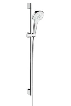 Hansgrohe Croma Select E - Brausegarnitur 1jet 0,90 M, EcoSmart 9 L/min, Weiß / Verchromt 26595400