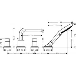 Hansgrohe Metris S - 4-Loch-Badewannenarmatur Für Wannenrand Mit Auslauf 171 Mm, Chrom 31446000 -Hansgrohe Verkaufsgeschäft 40dfd34697f9d757a7bc8d0d