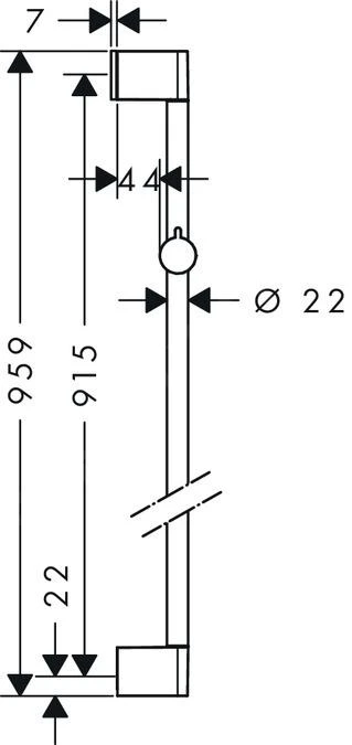 Hansgrohe Unica'Croma - Duschstange 900 Mm, Verchromt 26506000 2 Hansgrohe Unica'Croma - Duschstange 900 Mm, Verchromt 26506000 – Bild 2
