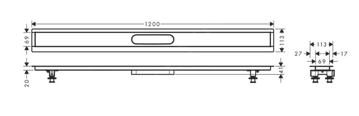 Hansgrohe UBox Universal - Installationsset 1200 Für Duschrinnen Fertigsets, Edelstahl 56015180 2 Hansgrohe UBox Universal - Installationsset 1200 Für Duschrinnen Fertigsets, Edelstahl 56015180 – Bild 2