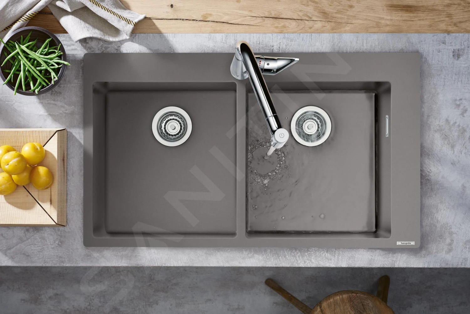 Hansgrohe Abwäschen - Granit-Einbauspülbecken S510-F770, Betongrau 43316380 3 Hansgrohe Abwäschen - Granit-Einbauspülbecken S510-F770, Betongrau 43316380 – Bild 3