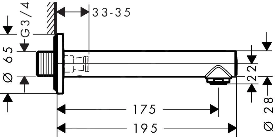 Hansgrohe Talis S - Badewanneneinlauf, Chrom 72410000 2 Hansgrohe Talis S - Badewanneneinlauf, Chrom 72410000 – Bild 2