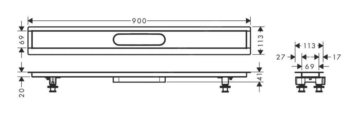 Hansgrohe UBox Universal - Installationsset 900 Für Duschrinnen Fertigsets, Edelstahl 56013180 2 Hansgrohe UBox Universal - Installationsset 900 Für Duschrinnen Fertigsets, Edelstahl 56013180 – Bild 2
