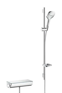 Hansgrohe Raindance Select E - Duschset 120 Mit Thermostatbatterie Ecostat Select, 3 Strahlen, Verchromt 27039000