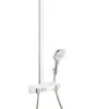 Hansgrohe Raindance Select E - Duschsäule Showerpipe 300 Mit Thermostatbatterie ShowerTablet Select, EcoSmart 9 L/min, 3 Strahlen, Weiß / Verchromt 27127400