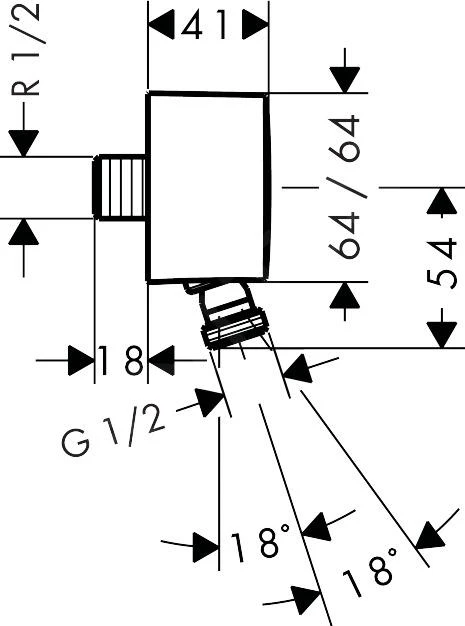 Hansgrohe PuraVida - Wandanschluss Fixfit Mit Rückflussverhinderer Und Kugelgelenk, Verchromt 27414000 2 Hansgrohe PuraVida - Wandanschluss Fixfit Mit Rückflussverhinderer Und Kugelgelenk, Verchromt 27414000 – Bild 2