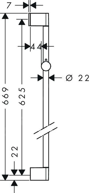 Hansgrohe Unica'Croma - Duschstange 650 Mm, Verchromt 26505000 2 Hansgrohe Unica'Croma - Duschstange 650 Mm, Verchromt 26505000 – Bild 2