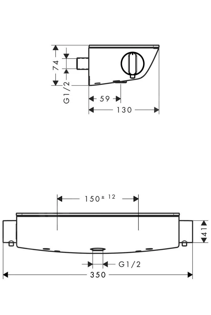 Hansgrohe Ecostat Select - Thermostat-Duscharmatur, Weiß/Chrom 13111400 2 Hansgrohe Ecostat Select - Thermostat-Duscharmatur, Weiß/Chrom 13111400 – Bild 2
