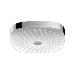Hansgrohe Croma Select E - Kopfbrause 180, EcoSmart 9 L/min, 2 Strahlen, Weiß / Verchromt 26528400