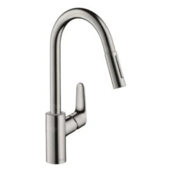 Hansgrohe Focus M41 - Spültischarmatur M4116-H240 Mit Ausziehbarer Geschirrbrause, SBOX, Edelstahl 73880800