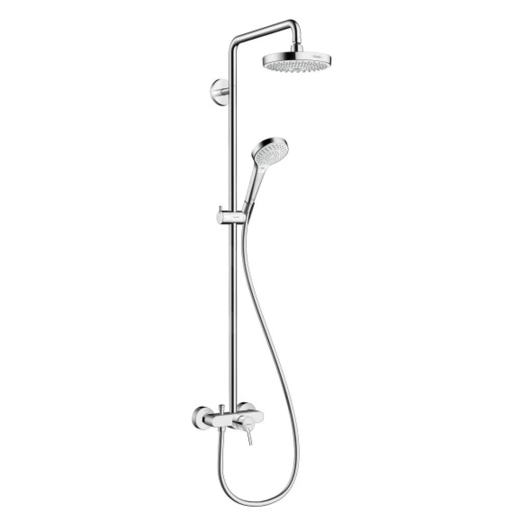 Hansgrohe Croma Select S - Duschsäule 180 2jet Mit Einhandmischer, Weiß / Verchromt 27255400 1 Hansgrohe Croma Select S - Duschsäule 180 2jet Mit Einhandmischer, Weiß / Verchromt 27255400