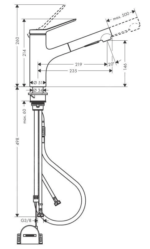 Hansgrohe Zesis M33 - Spültischarmatur 150, Mit Ausziehbarem Brause, SBox Lite, Schwarz Matt 74803670 2 Hansgrohe Zesis M33 - Spültischarmatur 150, Mit Ausziehbarem Brause, SBox Lite, Schwarz Matt 74803670 – Bild 2