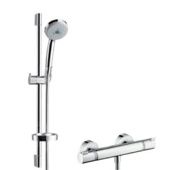 Hansgrohe Croma 100 - Duschset Mit Thermostatbatterie, Mit Duschkopf Croma 100 Multi, Verchromt 27086000