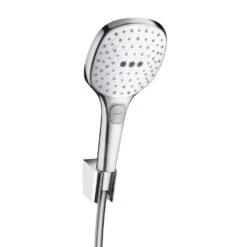 Hansgrohe Raindance Select E - Duschkopf 120, Mit Zubehör, 3 Strahlen, Weiß / Verchromt 26720400