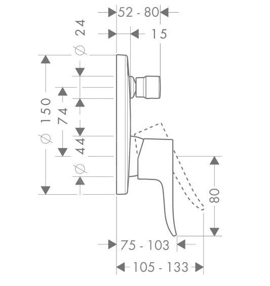 Hansgrohe Metris New - Badewannen-Einhebelmischer, Unterputzmontage, Chrom 31487000 2 Hansgrohe Metris New - Badewannen-Einhebelmischer, Unterputzmontage, Chrom 31487000 – Bild 2