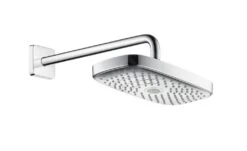 Hansgrohe Raindance Select E - Kopfbrause 300, Ausladung 390 Mm, 2 Strahlen, Weiß / Verchromt 27385400
