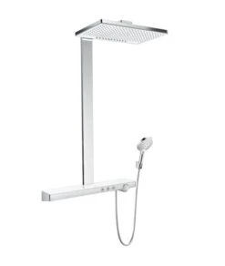 Hansgrohe Rainmaker Select - Duschsäule Showerpipe 460 Mit Thermostatbatterie, 2 Strahlen, Weiß / Verchromt 27109400