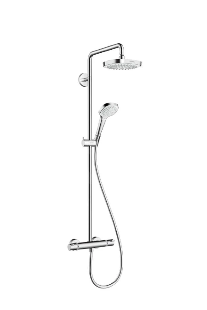 Hansgrohe Croma Select E - Duschsäule Showerpipe 180 Mit Thermostatbatterie, EcoSmart 9 L/min, 2 Strahlen, Weiß / Verchromt 27257400 1 Hansgrohe Croma Select E - Duschsäule Showerpipe 180 Mit Thermostatbatterie, EcoSmart 9 L/min, 2 Strahlen, Weiß / Verchromt 27257400
