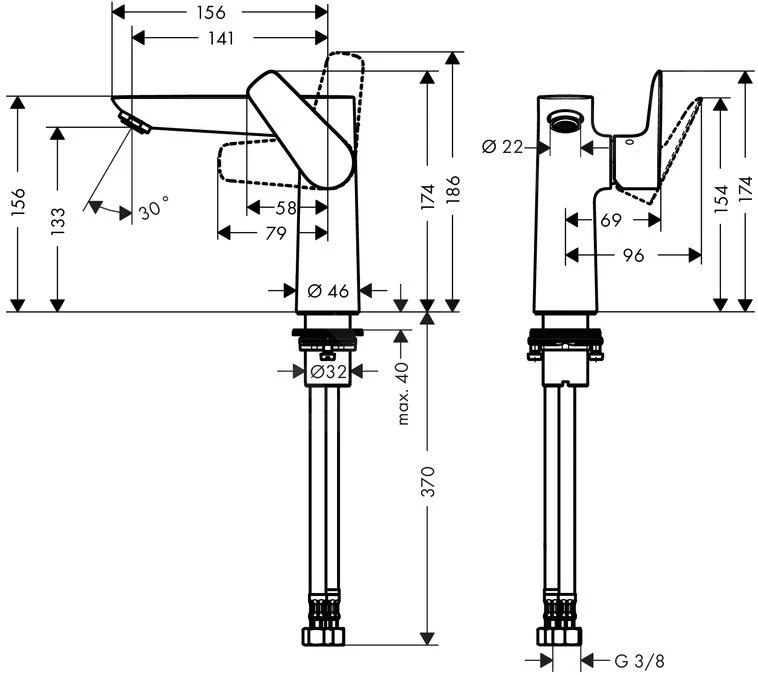 Hansgrohe Talis E - Waschtisch Einhebelmischer 150, Verchromt 71755000 2 Hansgrohe Talis E - Waschtisch Einhebelmischer 150, Verchromt 71755000 – Bild 2