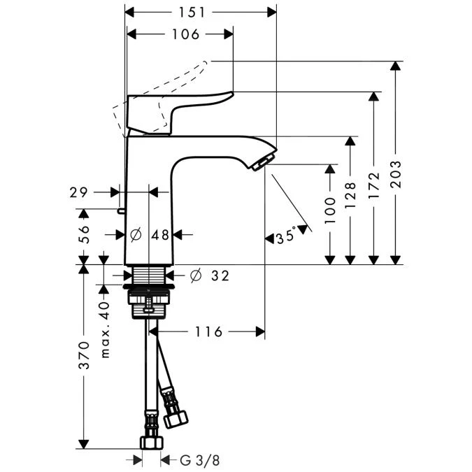 Hansgrohe Metris New - Waschtisch Einhebelmischer 110 CoolStart, Mit Ablaufgarnitur, Verchromt 31121000 2 Hansgrohe Metris New - Waschtisch Einhebelmischer 110 CoolStart, Mit Ablaufgarnitur, Verchromt 31121000 – Bild 2