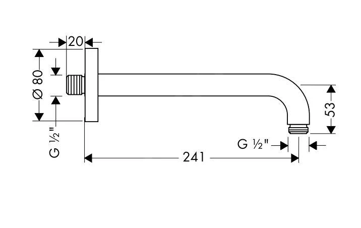 Hansgrohe Aktiva - Duscharm 241 Mm, Verchromt 27409000 2 Hansgrohe Aktiva - Duscharm 241 Mm, Verchromt 27409000 – Bild 2
