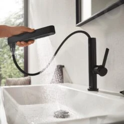 Hansgrohe Finoris - Waschtisch Einhebelmischer 230, Mit Ablaufgarnitur Push-Open Und Ausziehbarer Brause, EcoSmart, Schwarz Matt 76063670 -Hansgrohe Verkaufsgeschäft b2c620208d7cece8cb877dcd