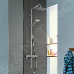 Hansgrohe Croma - Duschsäule Showerpipe Mit Thermostatbatterie, 1jet, EcoSmart, Weiß / Verchromt 27660000 -Hansgrohe Verkaufsgeschäft b3566c87820872eb9c3f0e38