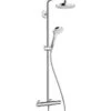 Hansgrohe Croma Select S - Duschsäule Showerpipe 180 Mit Thermostatbatterie, EcoSmart 9 L/min, 2 Strahlen, Weiß / Verchromt 27254400