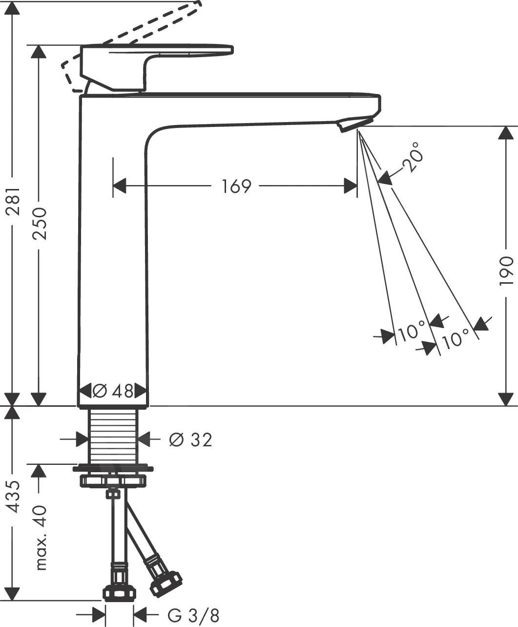Hansgrohe Vernis Blend - Waschtischeinbehelmischer, EcoSmart, Verchromt 71582000 2 Hansgrohe Vernis Blend - Waschtischeinbehelmischer, EcoSmart, Verchromt 71582000 – Bild 2