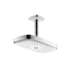 Hansgrohe Raindance Select E - Kopfbrause 300 2jet, Deckenauslass 100 Mm, EcoSmart, Weiß / Verchromt 26608400