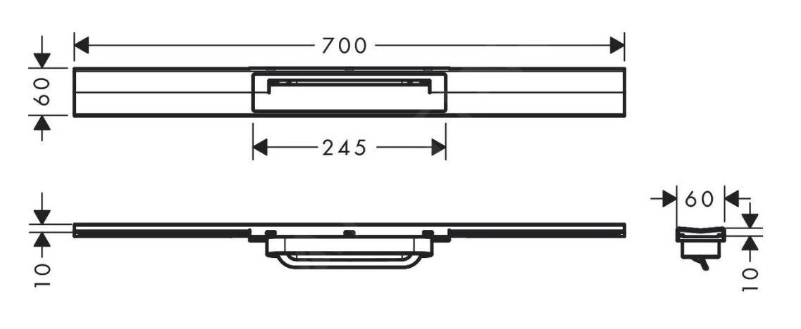 Hansgrohe RainDrain Flex - Duschrinne 700 Mit Edelstahlrost, Kürzbar, Freie Montage, Chrom Schwarz Gebürstet 56043340 2 Hansgrohe RainDrain Flex - Duschrinne 700 Mit Edelstahlrost, Kürzbar, Freie Montage, Chrom Schwarz Gebürstet 56043340 – Bild 2