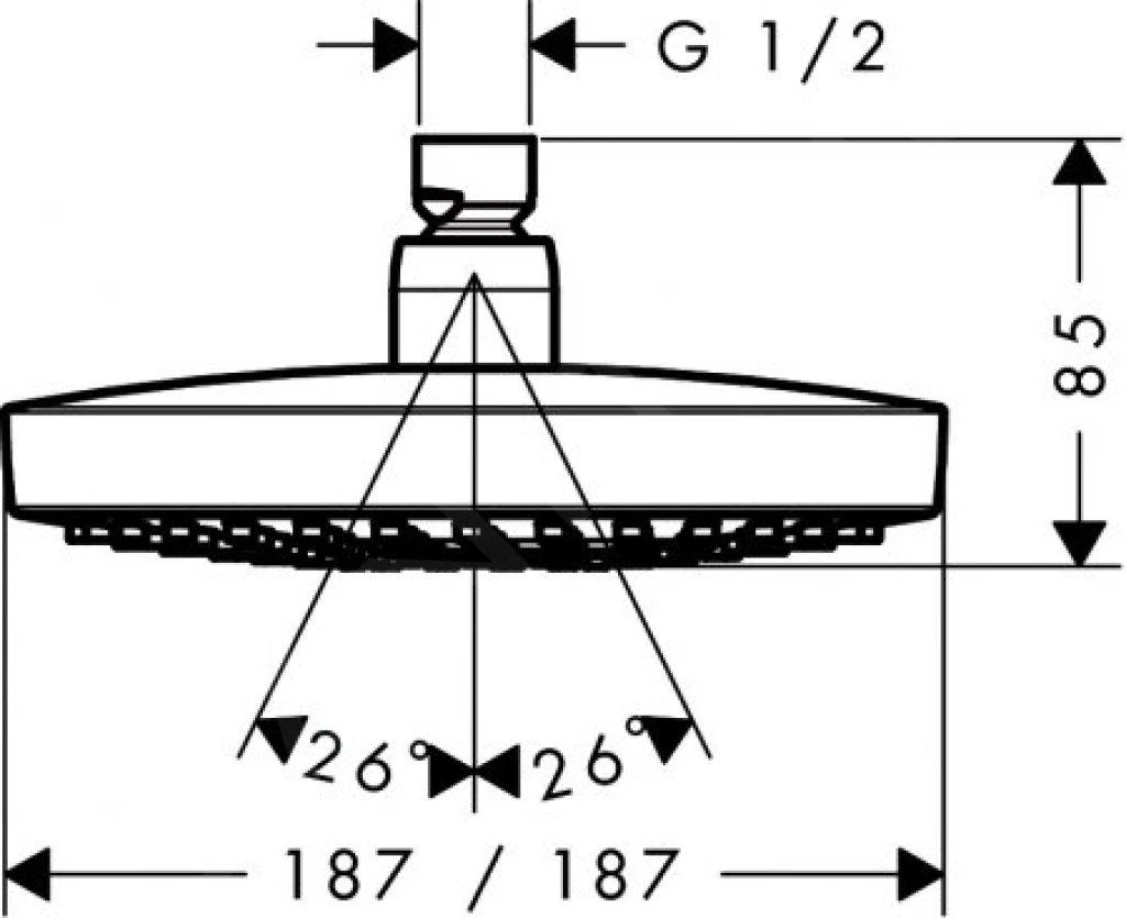 Hansgrohe Croma Select E - Kopfbrause 180, EcoSmart 9 L/min, 2 Strahlen, Weiß / Verchromt 26528400 2 Hansgrohe Croma Select E - Kopfbrause 180, EcoSmart 9 L/min, 2 Strahlen, Weiß / Verchromt 26528400 – Bild 2