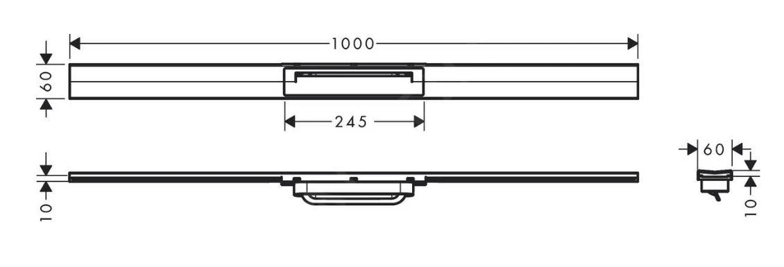 Hansgrohe RainDrain Flex - Duschrinne 1000 Mit Edelstahlrost, Kürzbar, Freie Montage, Schwarz Verchromt Gebürstet 56046340 2 Hansgrohe RainDrain Flex - Duschrinne 1000 Mit Edelstahlrost, Kürzbar, Freie Montage, Schwarz Verchromt Gebürstet 56046340 – Bild 2